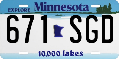MN license plate 671SGD