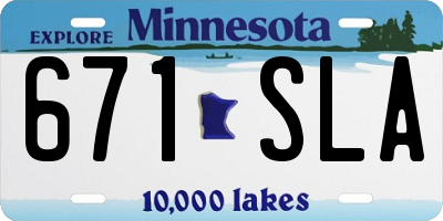 MN license plate 671SLA