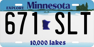 MN license plate 671SLT