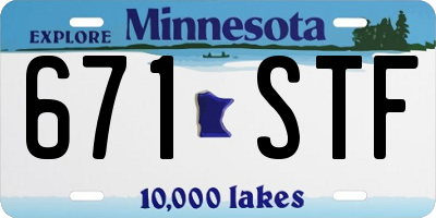 MN license plate 671STF