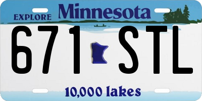 MN license plate 671STL