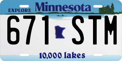 MN license plate 671STM