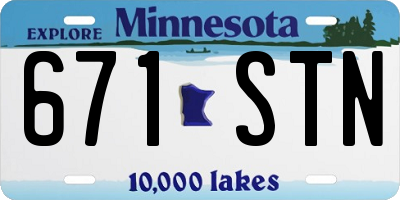 MN license plate 671STN