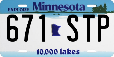 MN license plate 671STP