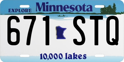 MN license plate 671STQ