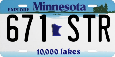 MN license plate 671STR