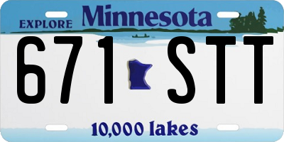 MN license plate 671STT