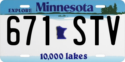 MN license plate 671STV