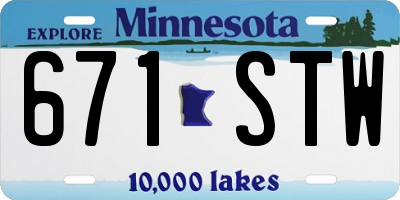 MN license plate 671STW