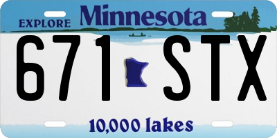 MN license plate 671STX