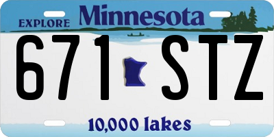 MN license plate 671STZ