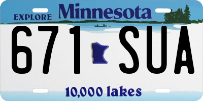MN license plate 671SUA