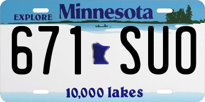 MN license plate 671SUO