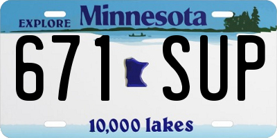 MN license plate 671SUP
