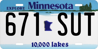 MN license plate 671SUT