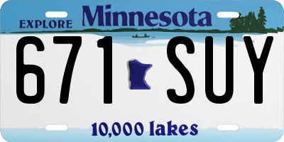 MN license plate 671SUY
