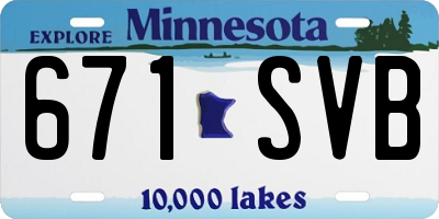 MN license plate 671SVB