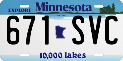 MN license plate 671SVC