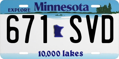 MN license plate 671SVD
