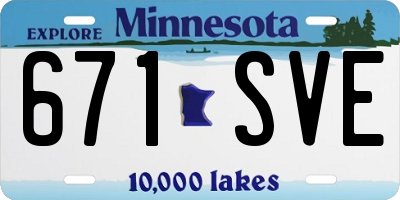 MN license plate 671SVE