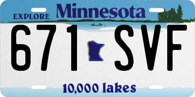 MN license plate 671SVF
