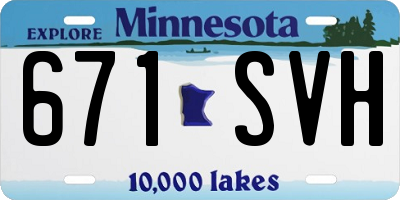 MN license plate 671SVH