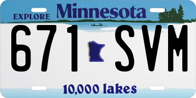 MN license plate 671SVM