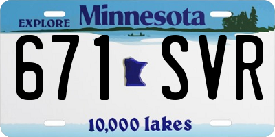 MN license plate 671SVR