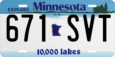 MN license plate 671SVT