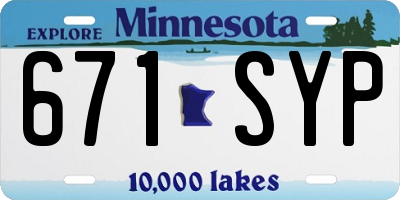 MN license plate 671SYP