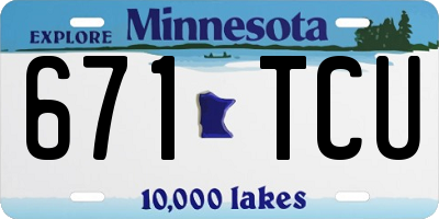 MN license plate 671TCU