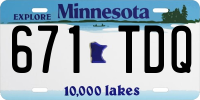 MN license plate 671TDQ