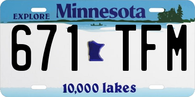 MN license plate 671TFM
