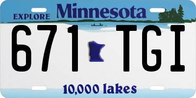 MN license plate 671TGI