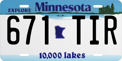 MN license plate 671TIR