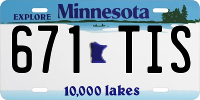MN license plate 671TIS