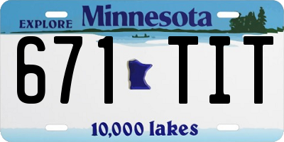 MN license plate 671TIT