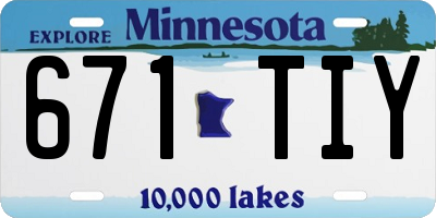 MN license plate 671TIY