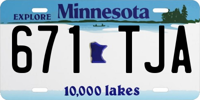 MN license plate 671TJA