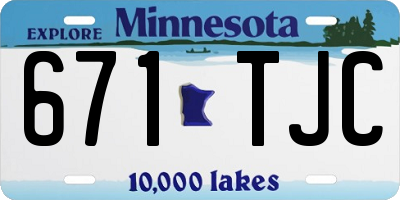 MN license plate 671TJC
