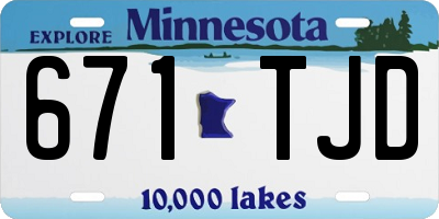 MN license plate 671TJD