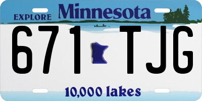 MN license plate 671TJG