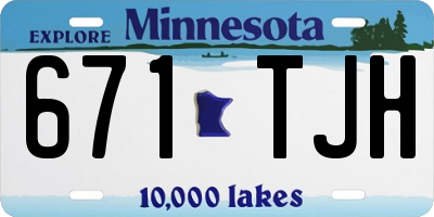 MN license plate 671TJH