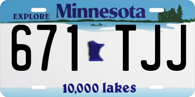 MN license plate 671TJJ