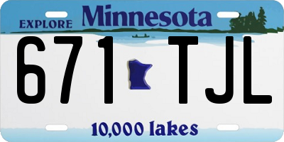 MN license plate 671TJL