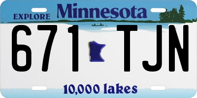 MN license plate 671TJN