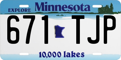 MN license plate 671TJP