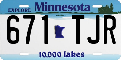 MN license plate 671TJR