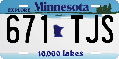 MN license plate 671TJS