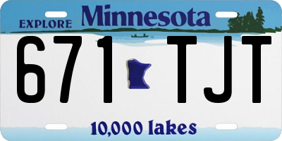 MN license plate 671TJT